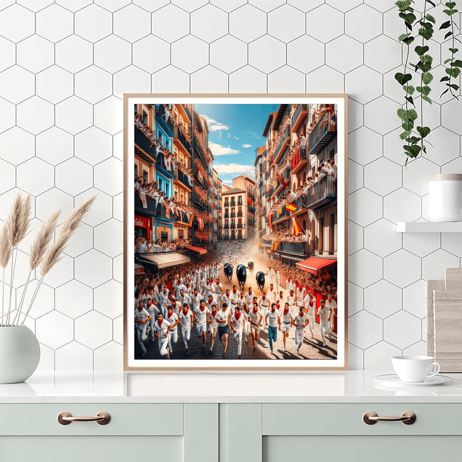 Running Of The Bulls Painting Number Kit