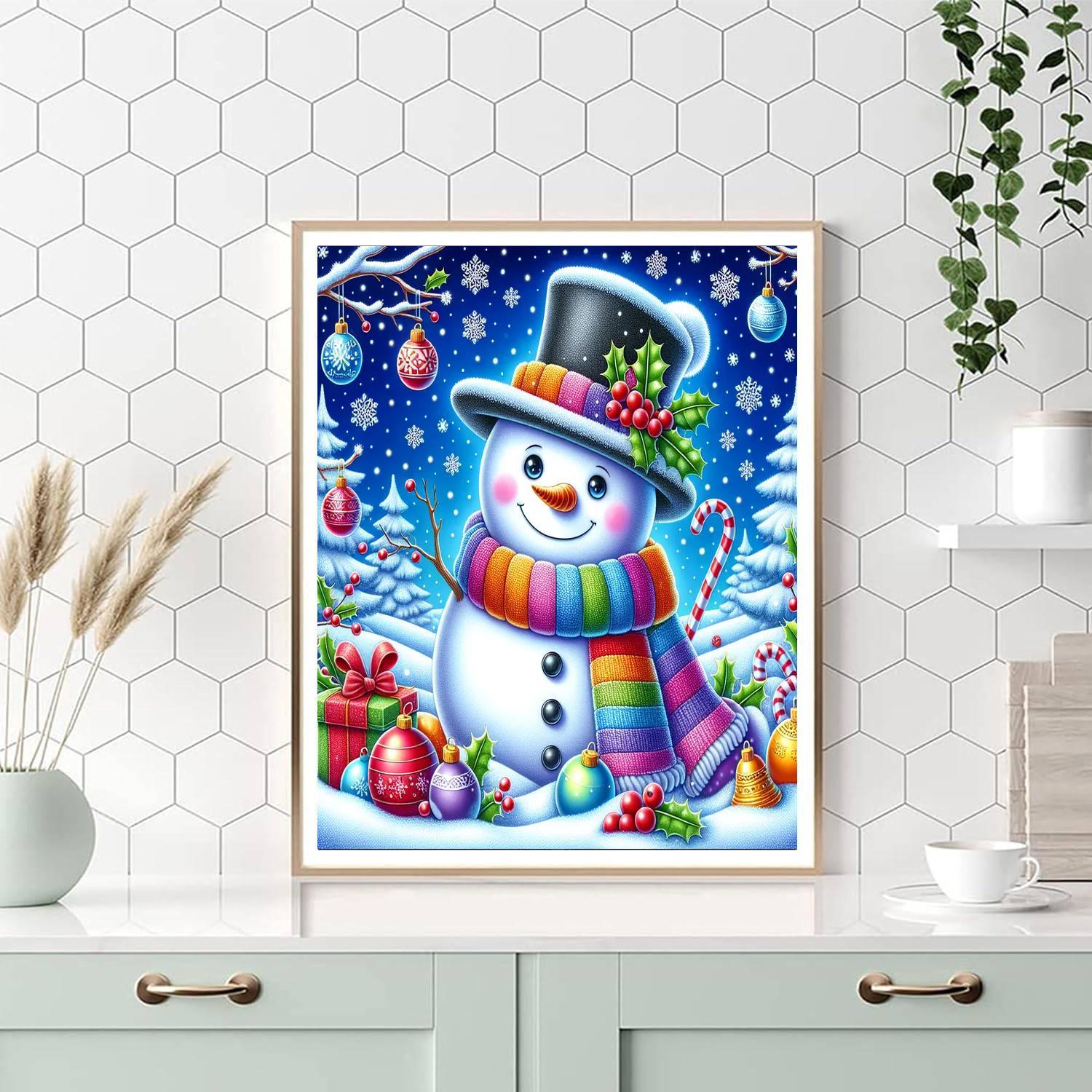 Jolly Holiday Snowman Paint By Numbers Art