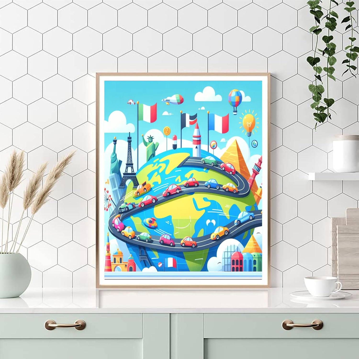 Race Around The World Number Painting