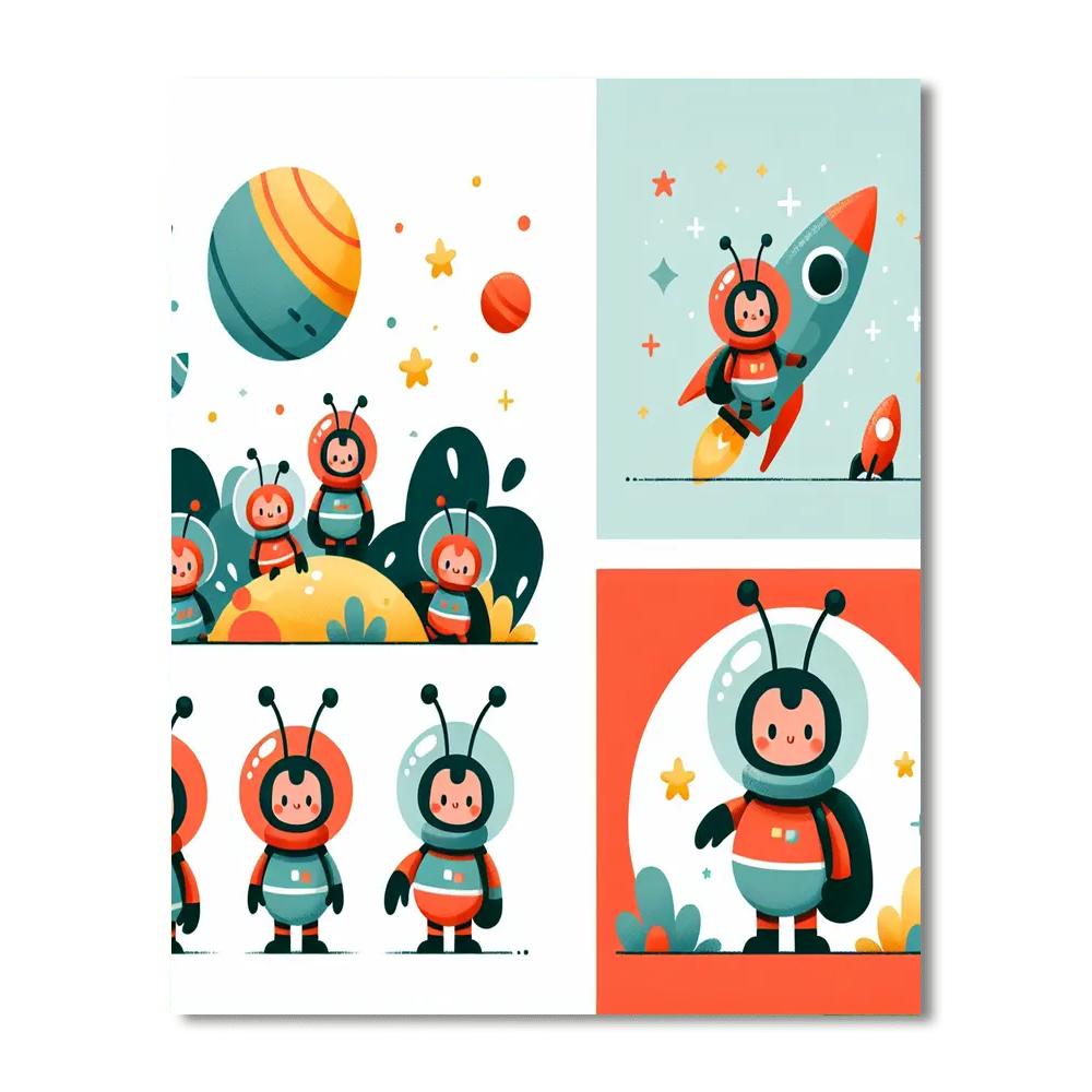 Astronaut Antics Ants Numbered Painting Kits