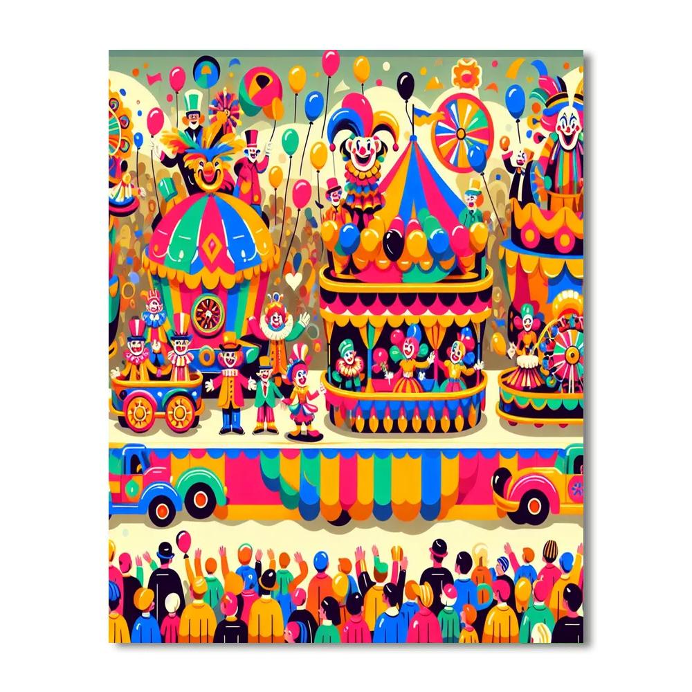 Circus Carnival Parade Number Painting