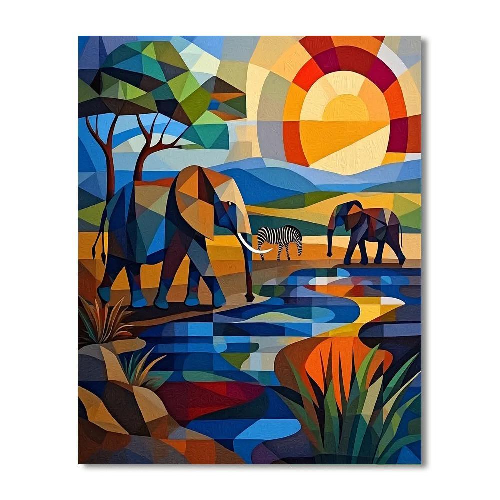Pablo Picasso Inspired Wild Serengeti  DIY Paint By Numbers