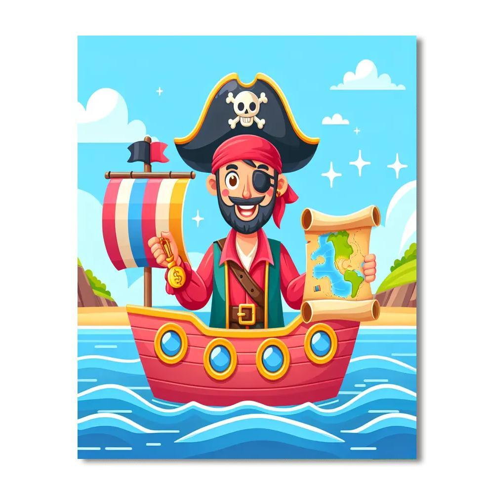 Fantasy Pirate Ship Adventure Painting Number Kit