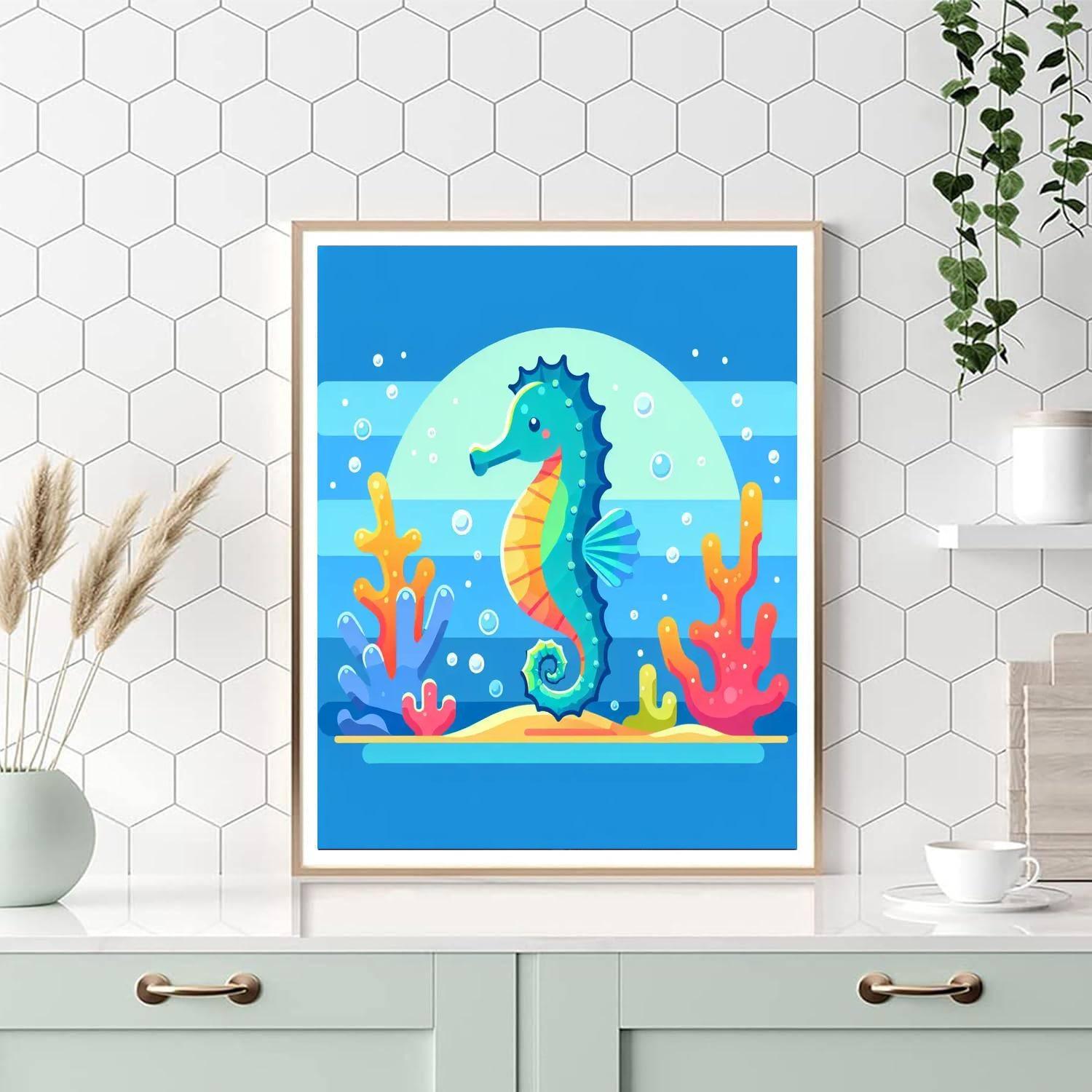 Spunky Seahorse Painting By Numbers Kit