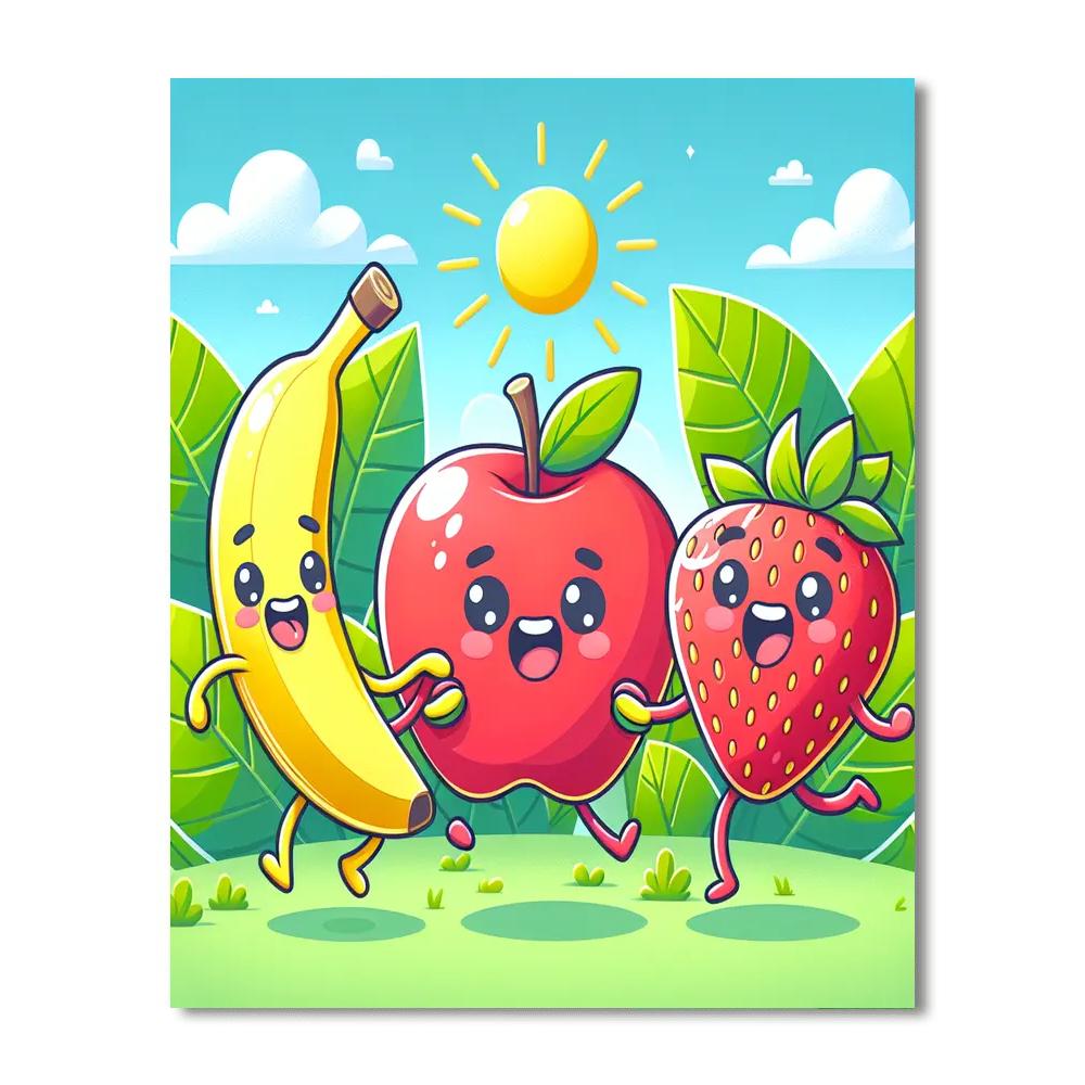Playful Fruit Characters Painting By Numbers Kit