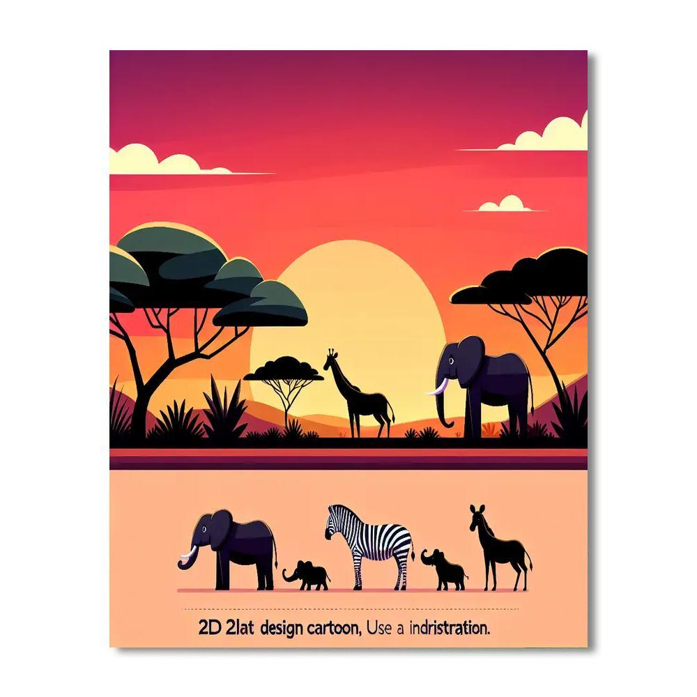 Sunset Safari Gathering Paint By Number
