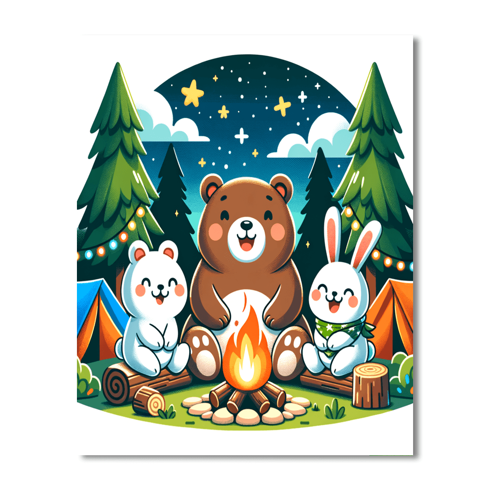 Charming Camping Adventures Number Painting