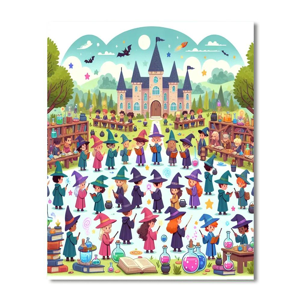 Whimsical Wizard Academy Painting By Numbers Kit