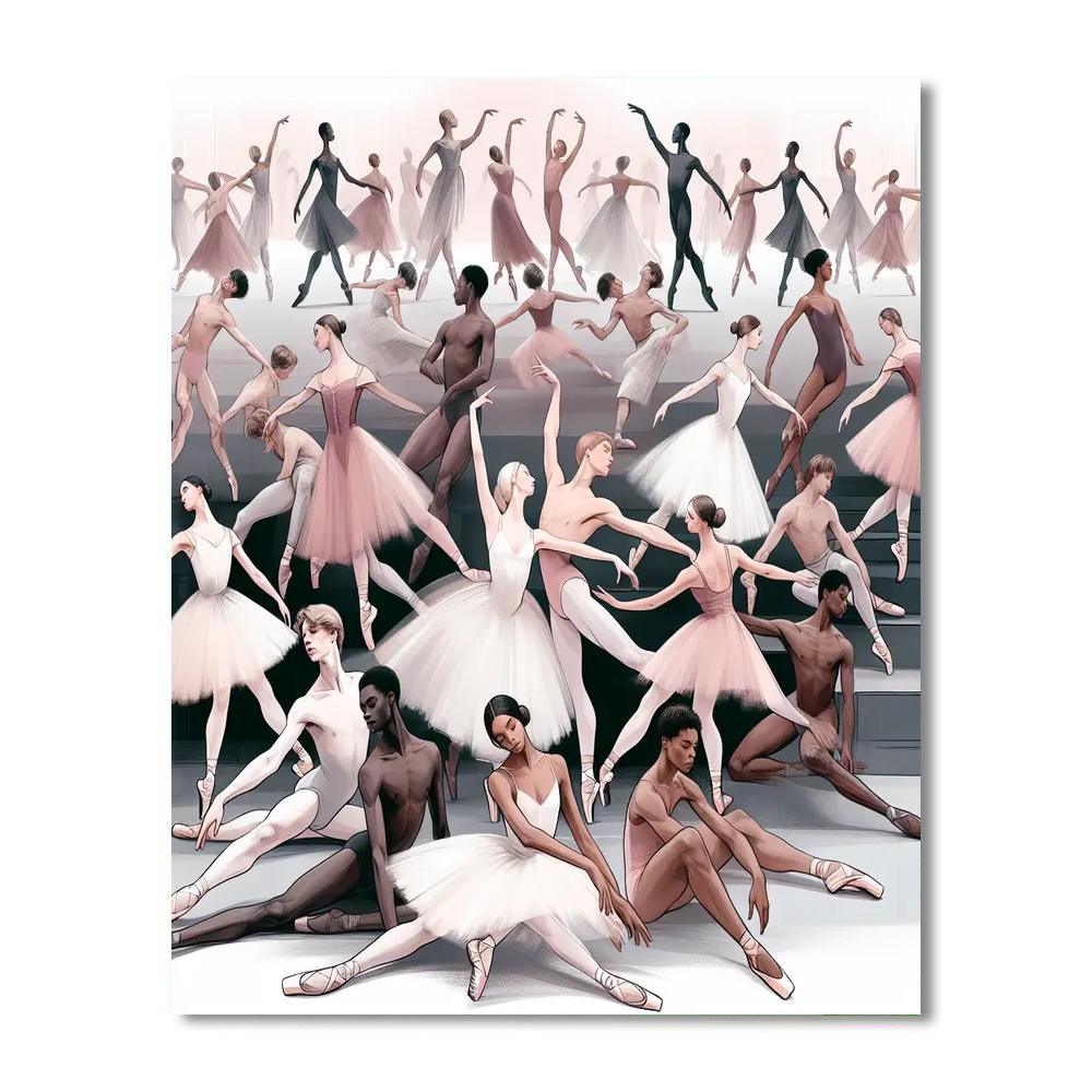 Ballet's Graceful Poise Number Painting