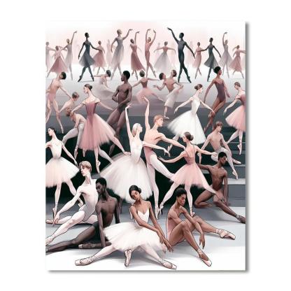 Ballet's Graceful Poise Number Painting