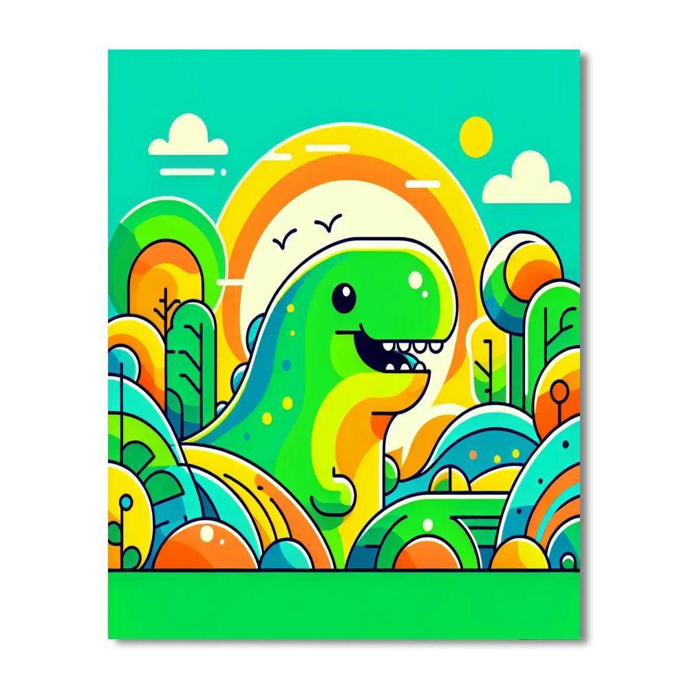 Lively Dinosaur Painting By Numbers Kit