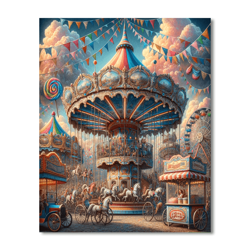 Vintage Carnival Joyride Paint By Number