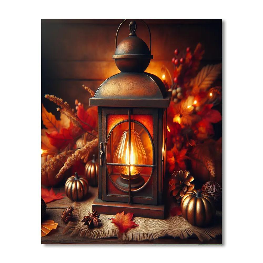 Autumn Ember Lantern Paint By Number