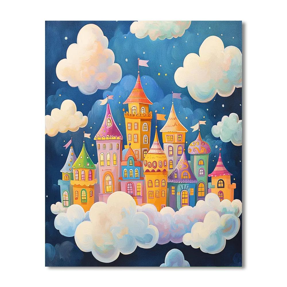 Dr. Seuss Inspired Floating City Dreams  Number Painting
