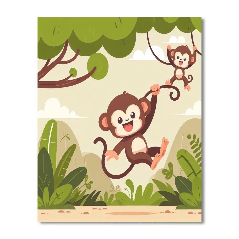 Merry Monkey Mischief Paint By Color