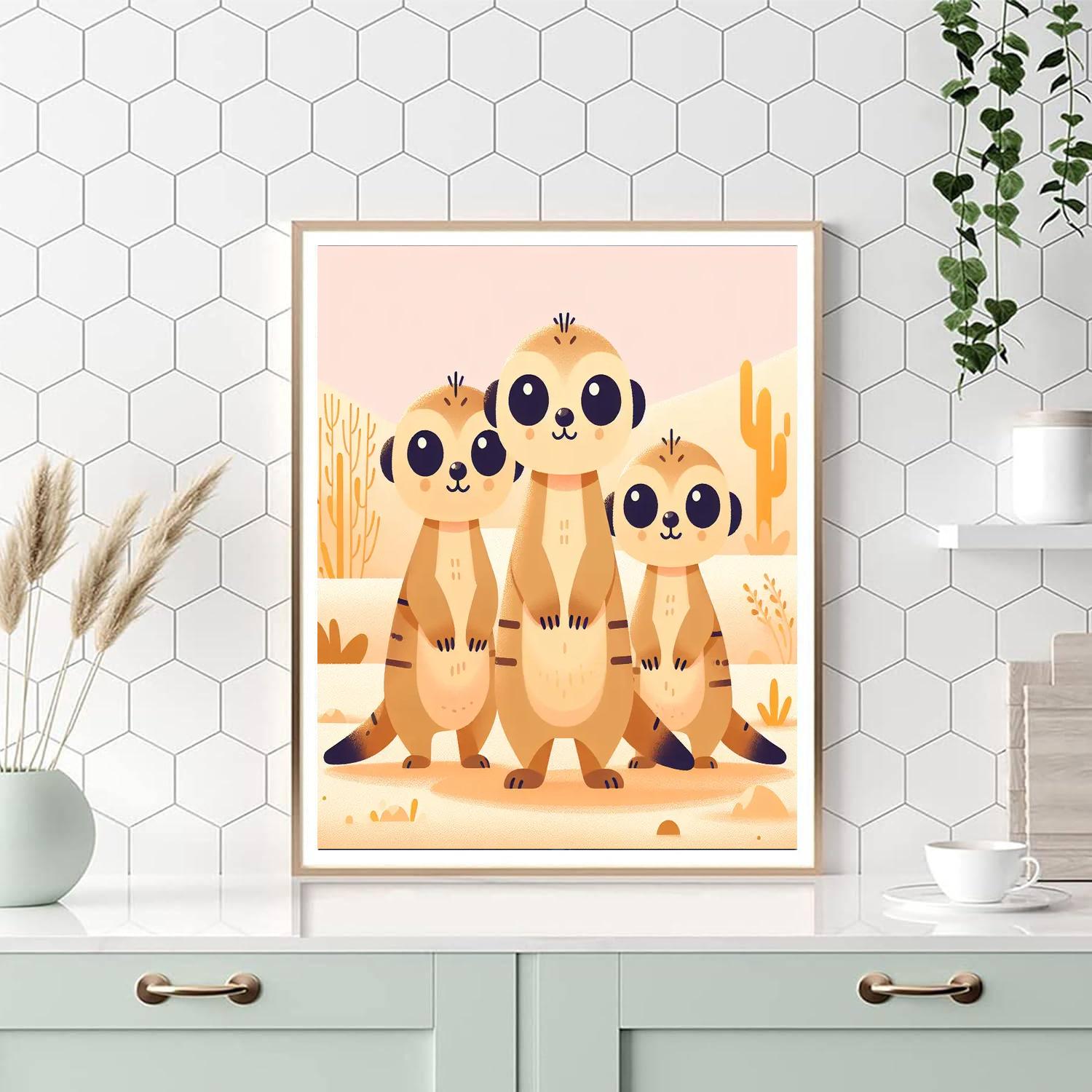 Marvelous Meerkat Meeting Painting Number Kit