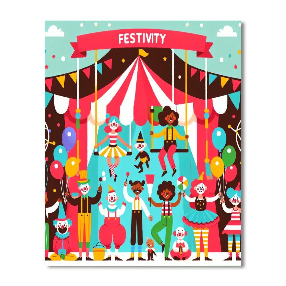 Circus Performers Extravaganza Numbered Painting Kits