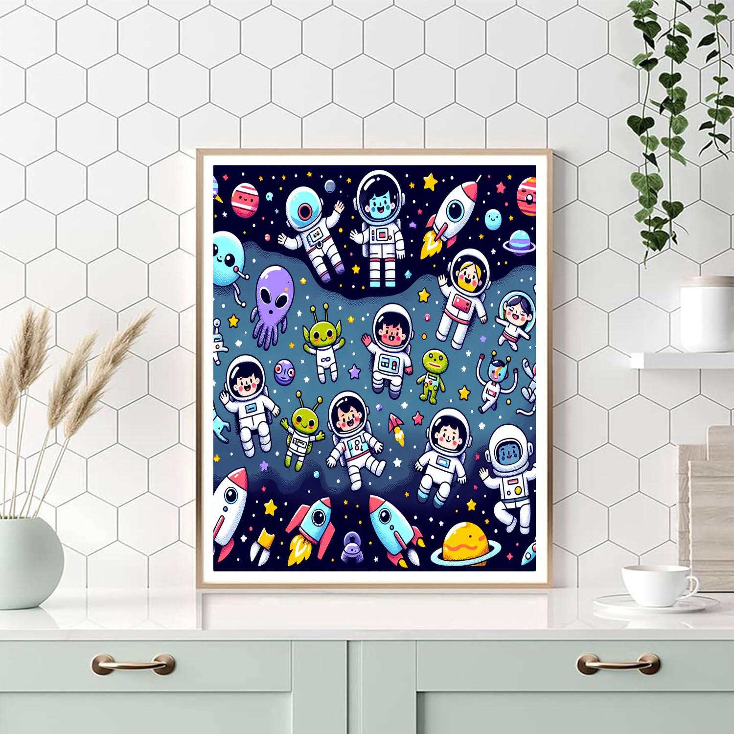 Bubbly Space Adventure Painting Number Kit