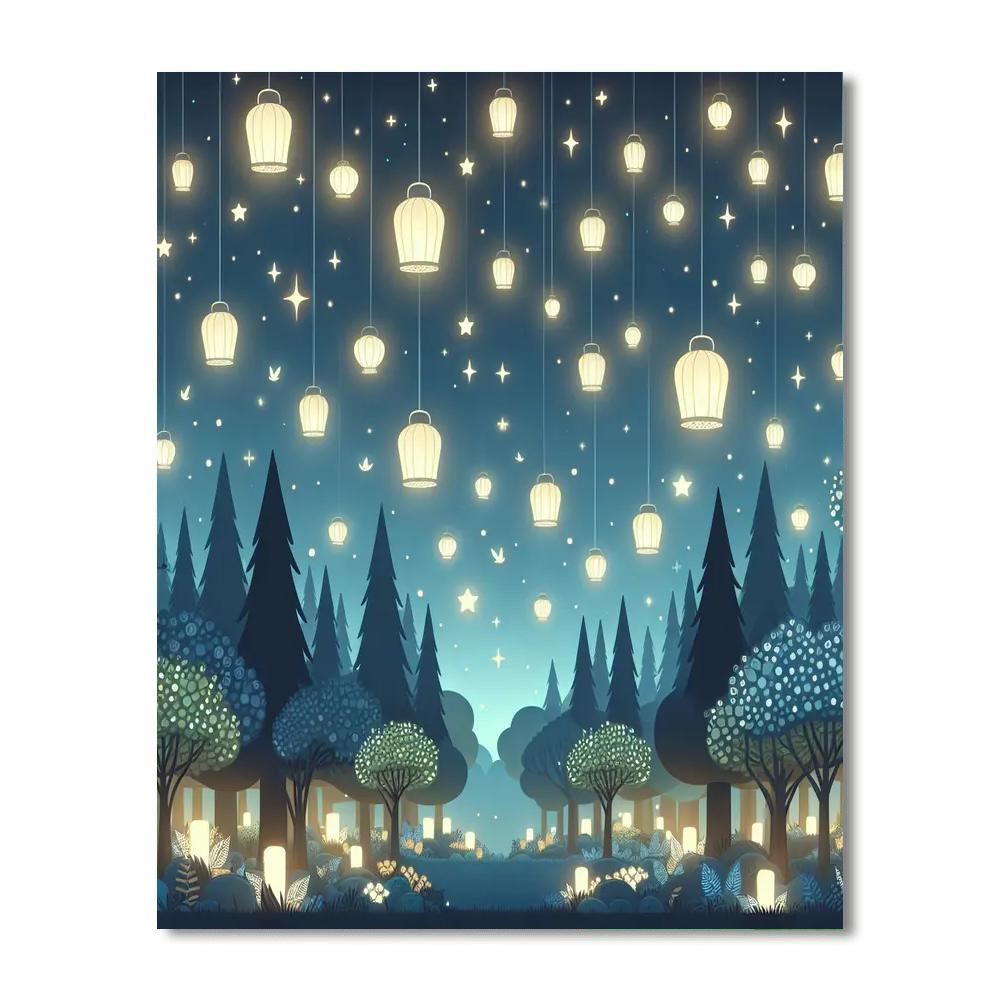 Enchanted Evening Lanterns Paint By Numbers Art