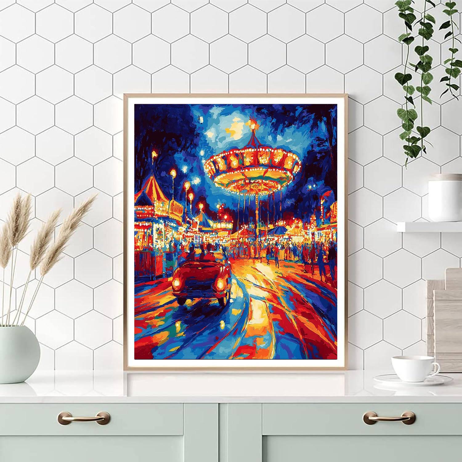 Vlaminck Inspired Whirling Carnival Night  Paint By Numbers