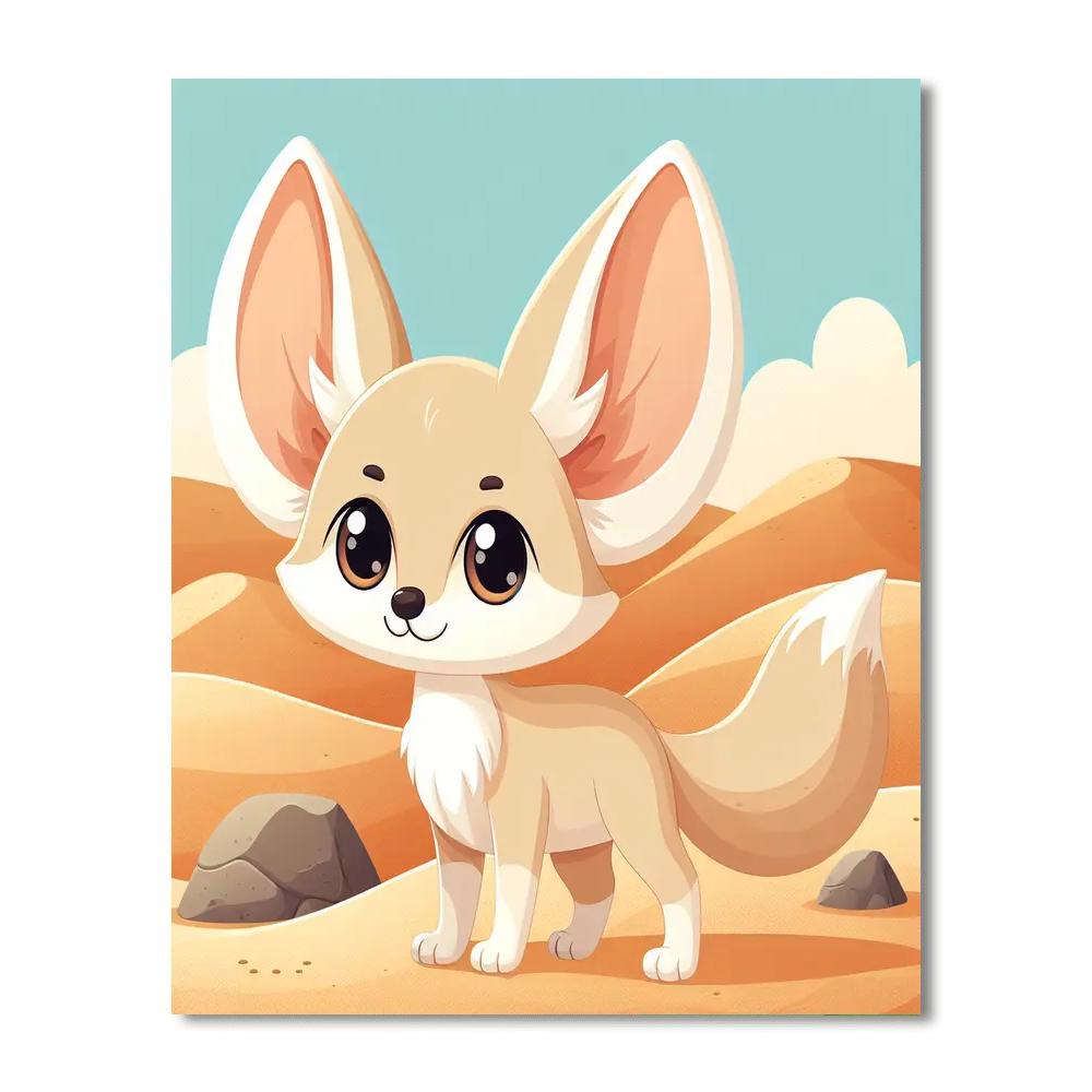 Friendly Fennec Fox Paint By Numbers Art