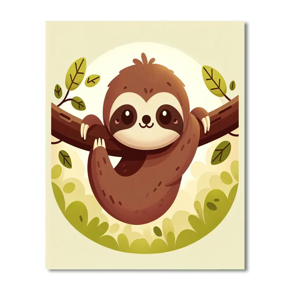 Cuddly Baby Sloth Painting By Numbers Kit