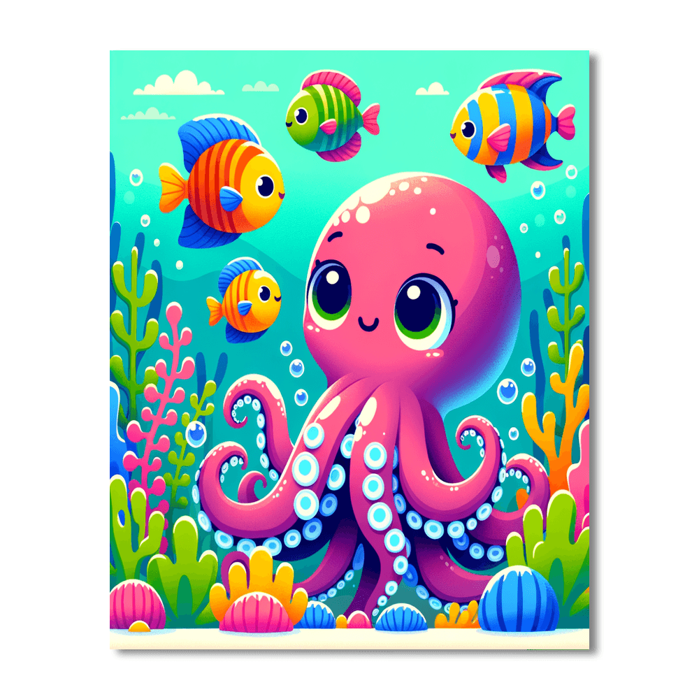 Curious Underwater Friends DIY Paint By Numbers