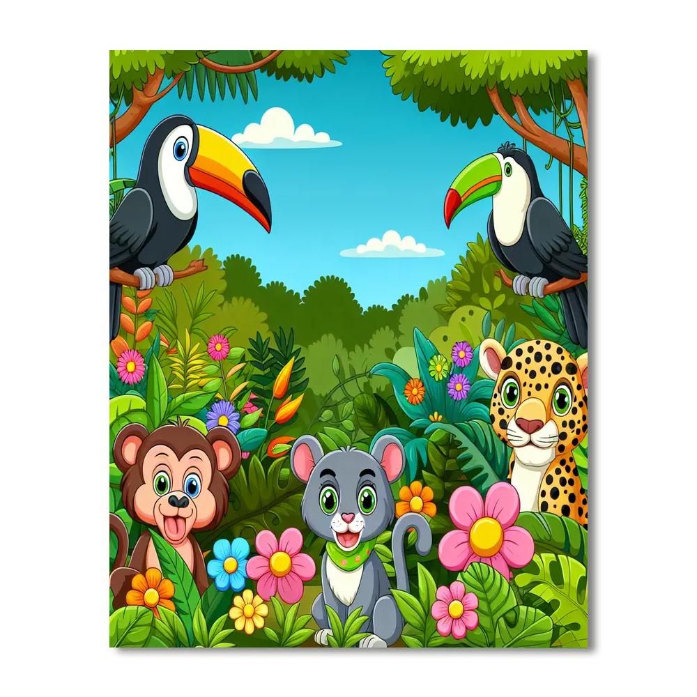 Funky Jungle Vibes Paint By Numbers Art