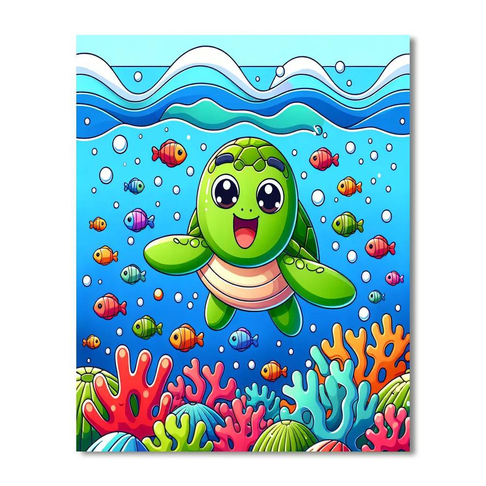 Fun-loving Turtle Paint By Number