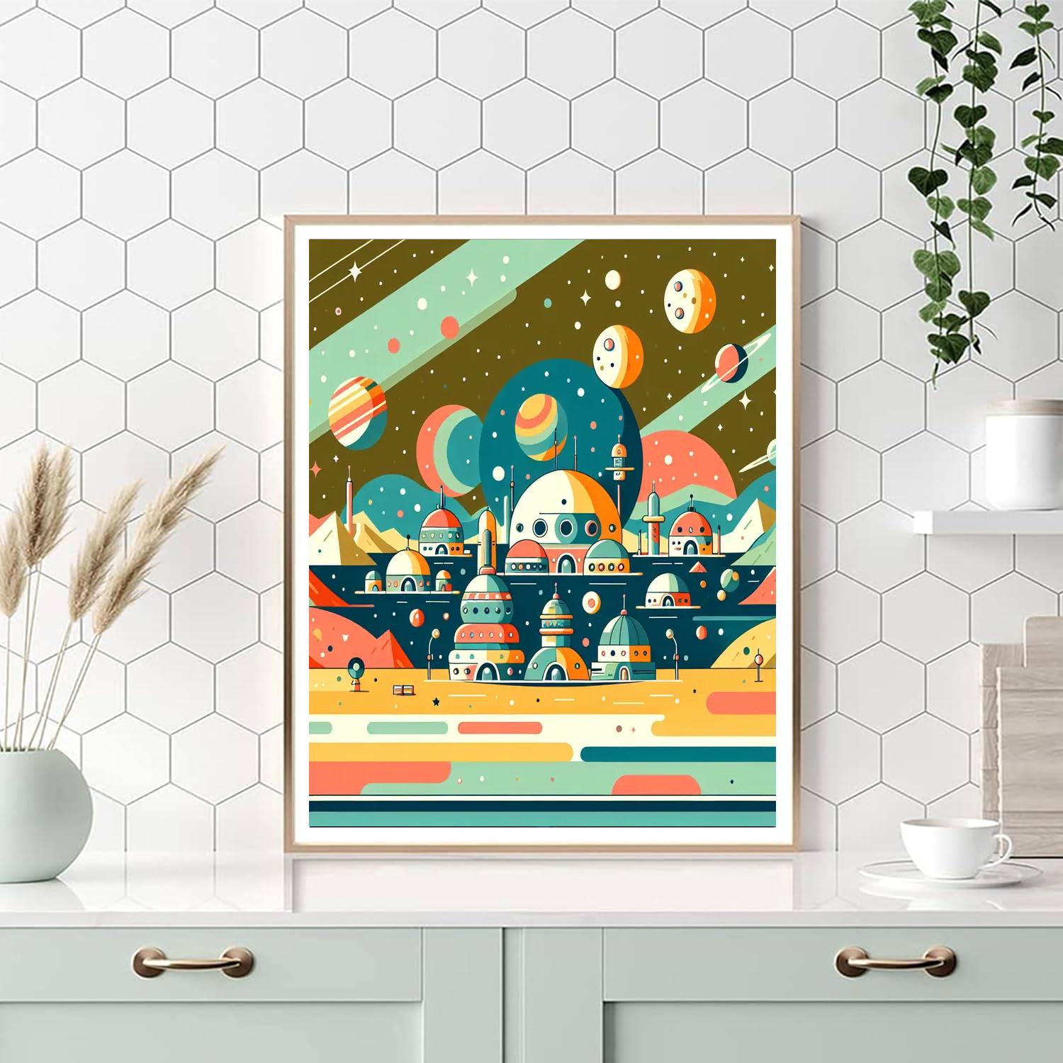 Galactic Space Colony Paint By Numbers Kits