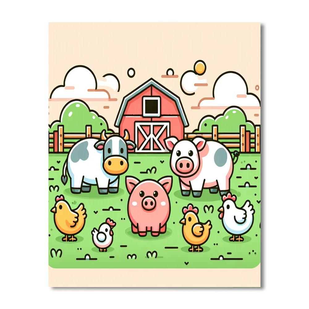 Frolicking Farm Painting By Numbers Kit