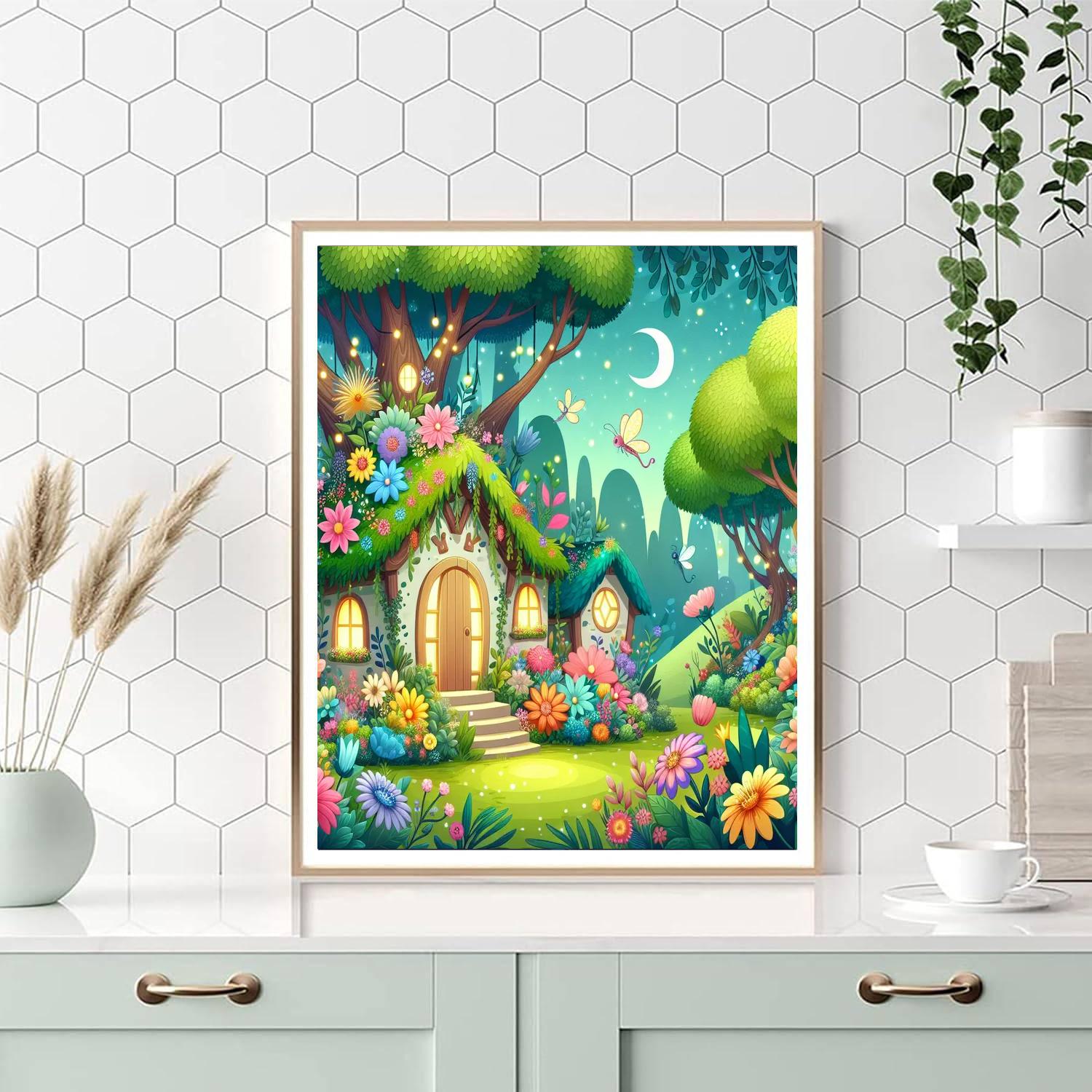 Charming Fairy Houses Number Painting