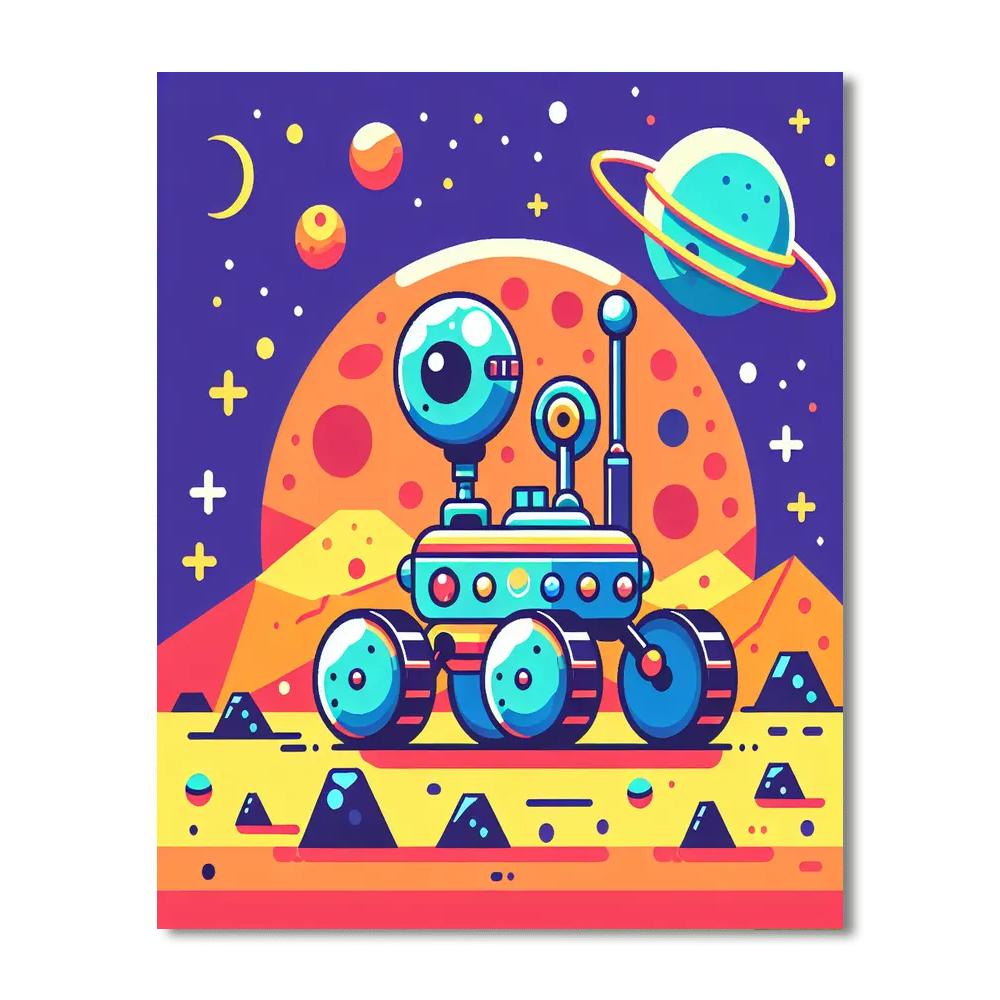 Space Rover Exploration Painting Number Kit