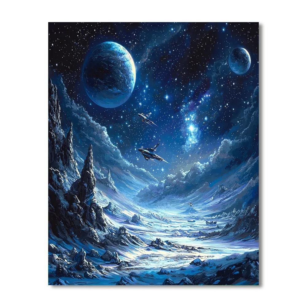 Contemporary Space Art Style Inspired Stellar Voyage  Paint By Numbers Kits