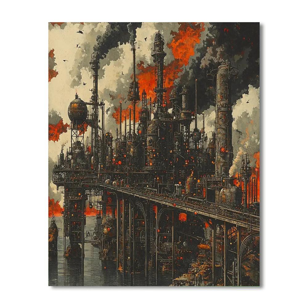 Salvador Dali Inspired Mechanized Industrial Dreams  Paint By Numbers