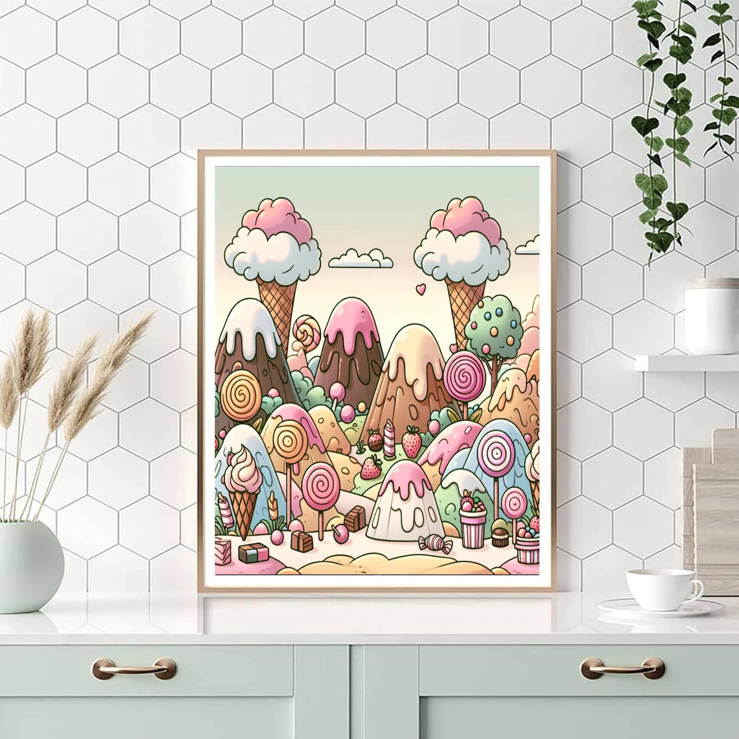 Cheerful Ice Cream World Number Painting