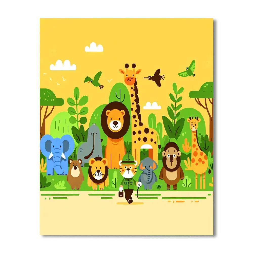 Joyous Jungle Safari Paint By Numbers Art