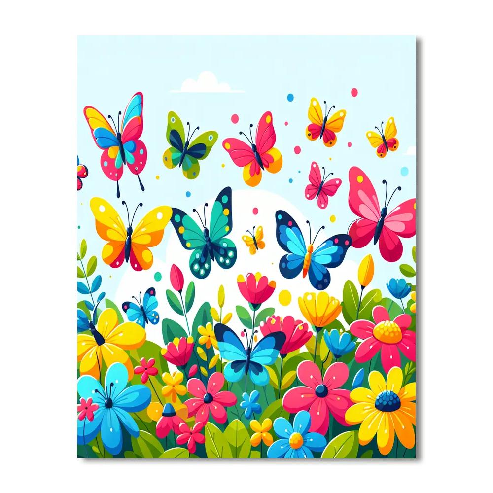 Busy Butterfly Bliss Painting Number Kit