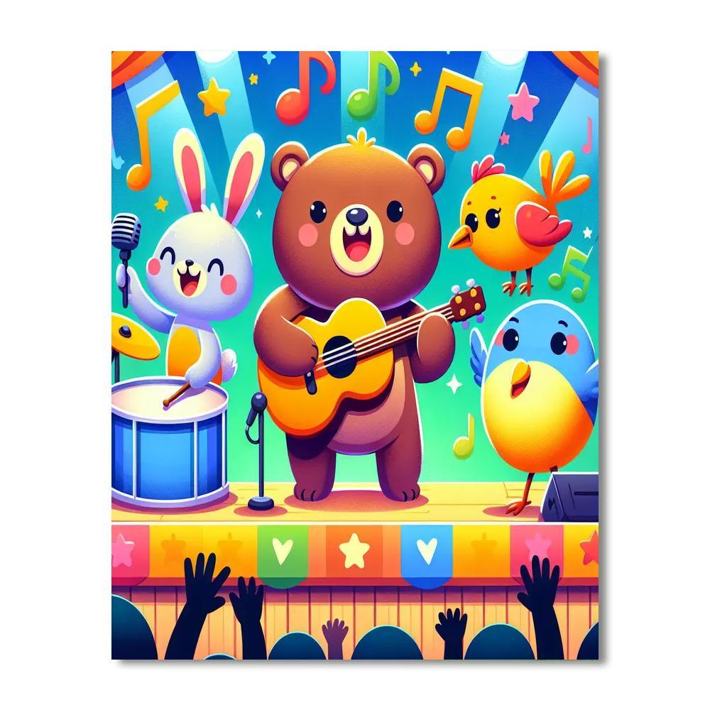 Funky Animal Band Numbered Painting Kits