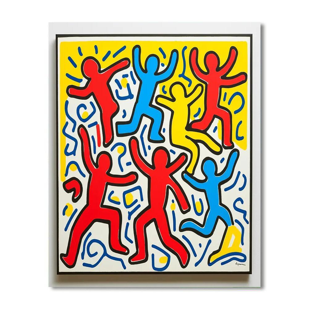Keith Haring Inspired Colorful Friends  DIY Paint By Numbers