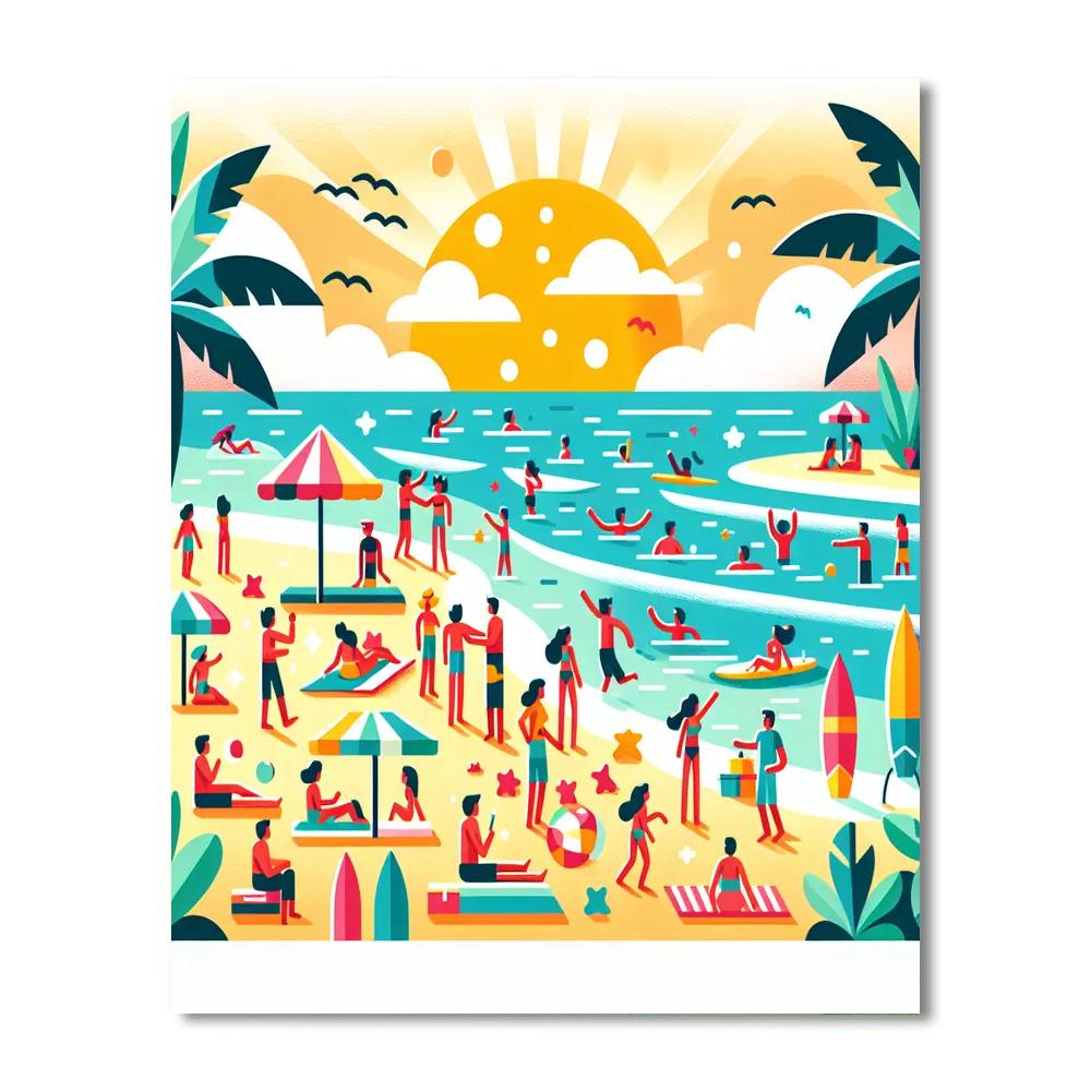 Tropical Beach Bash Paint By Color