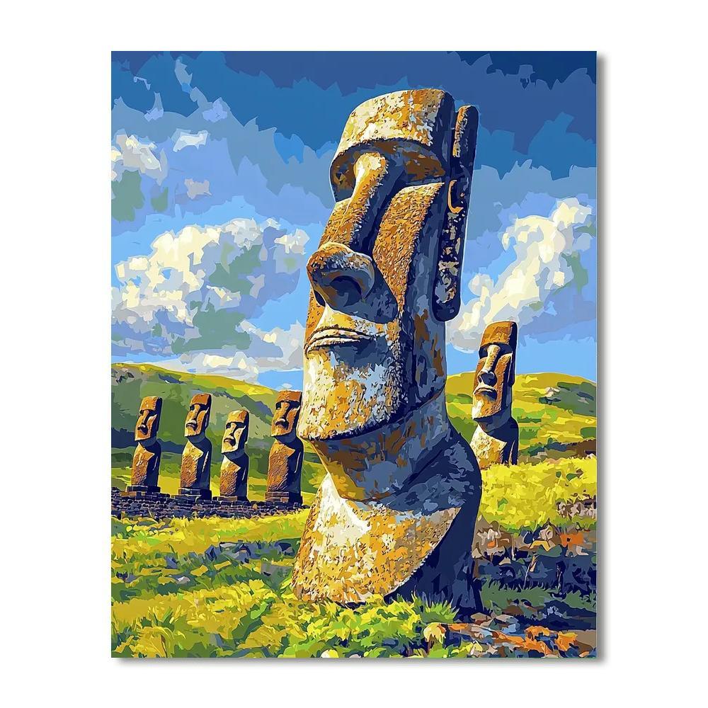 Moai Statues - Easter Island Numbered Painting Kits