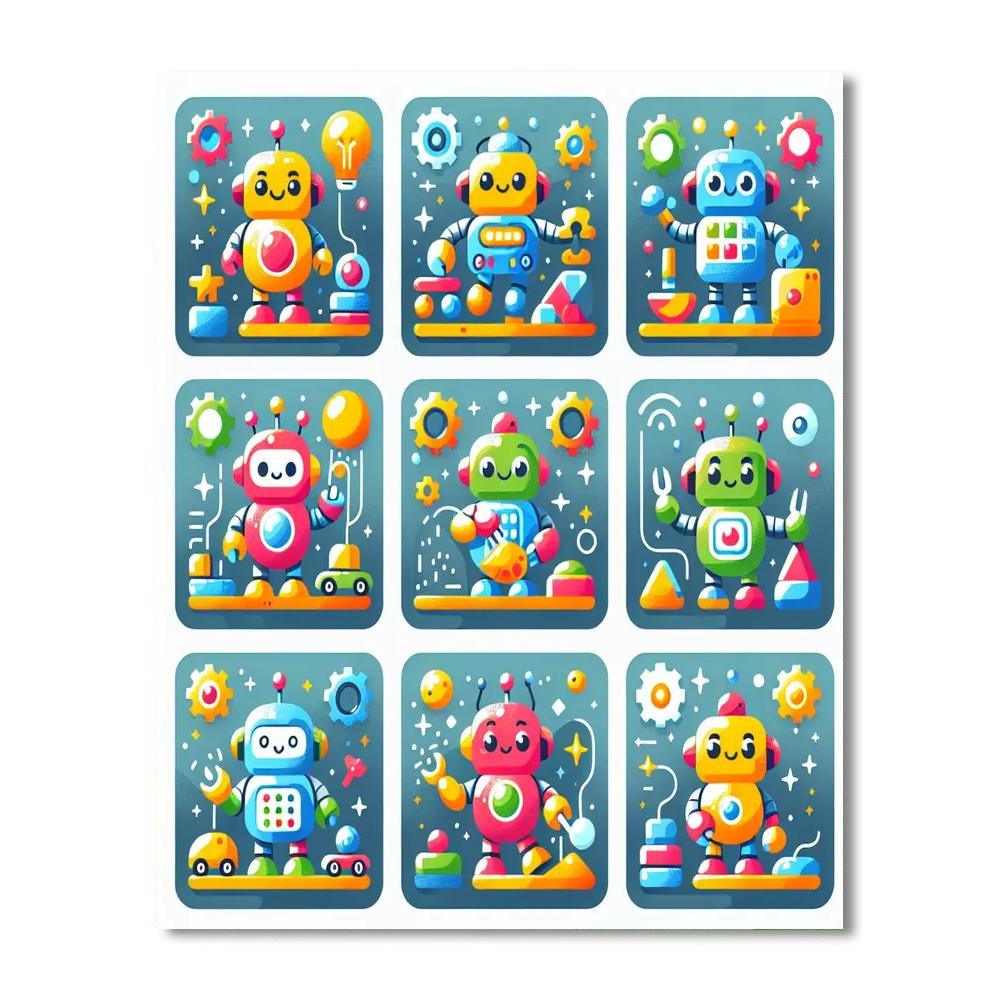 The Great Robot Adventure Painting Number Kit