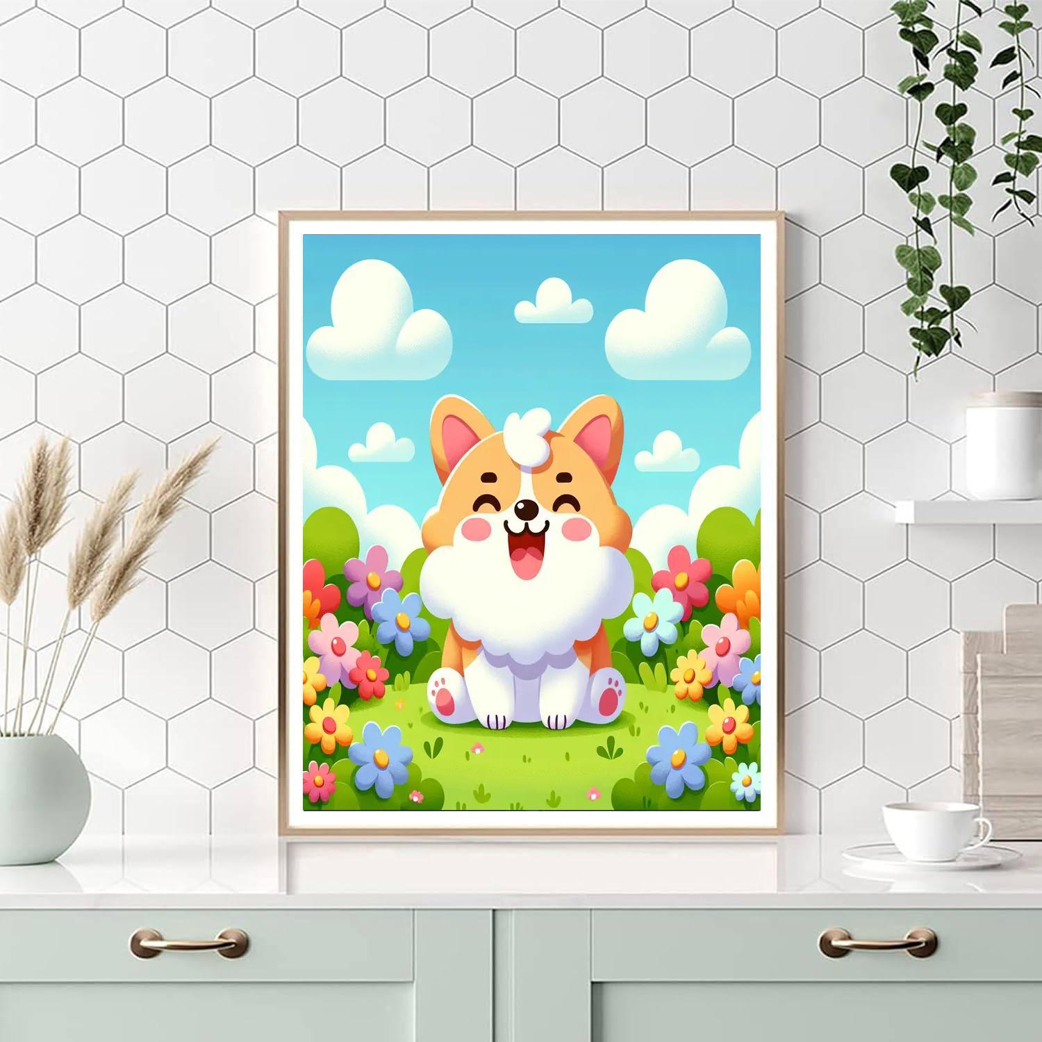 Joyful Corgi Paint By Color