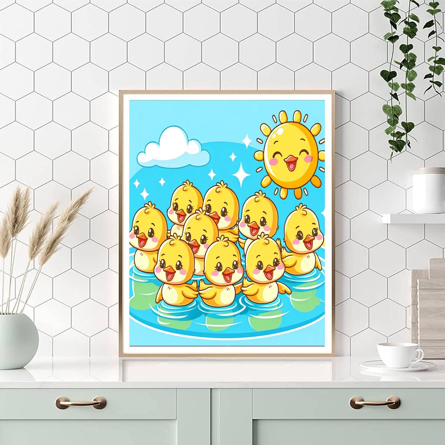 Sunny Day With The Ducklings DIY Paint By Numbers