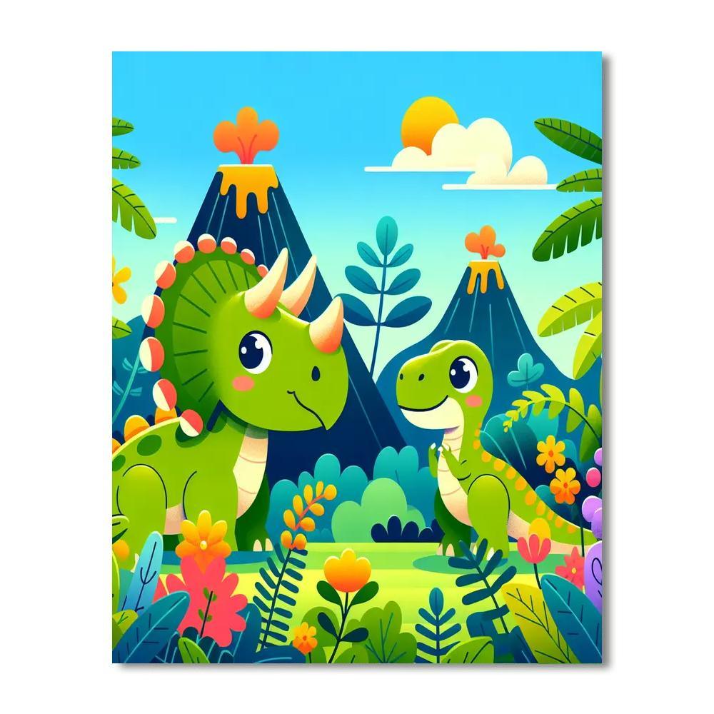 Curious Dinosaur Expedition Paint By Number