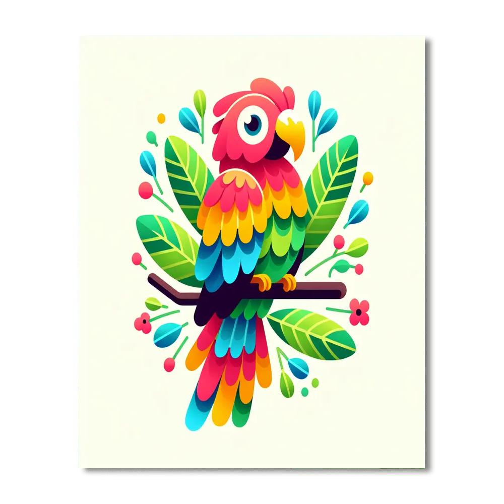 Funny Parrot Numbered Painting Kits