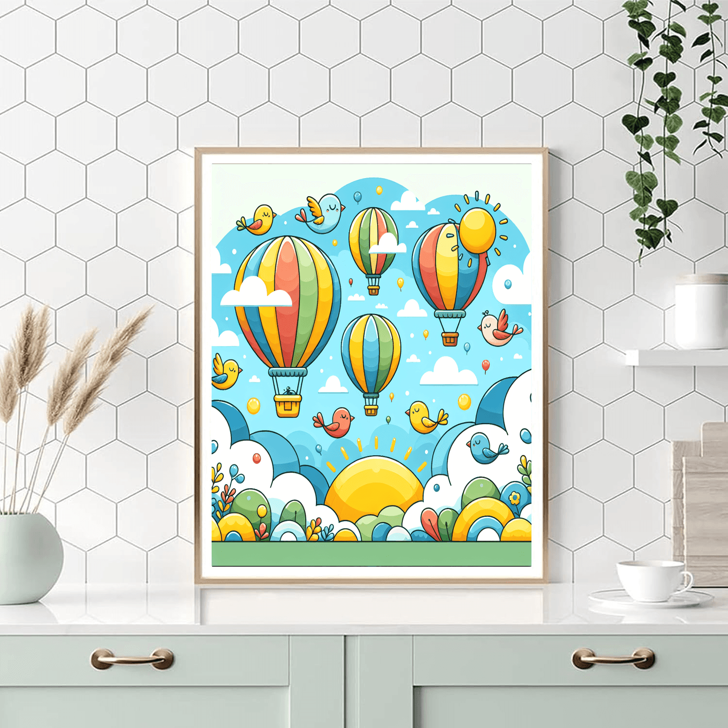 Colorful Adventure In The Sky Painting Number Kit
