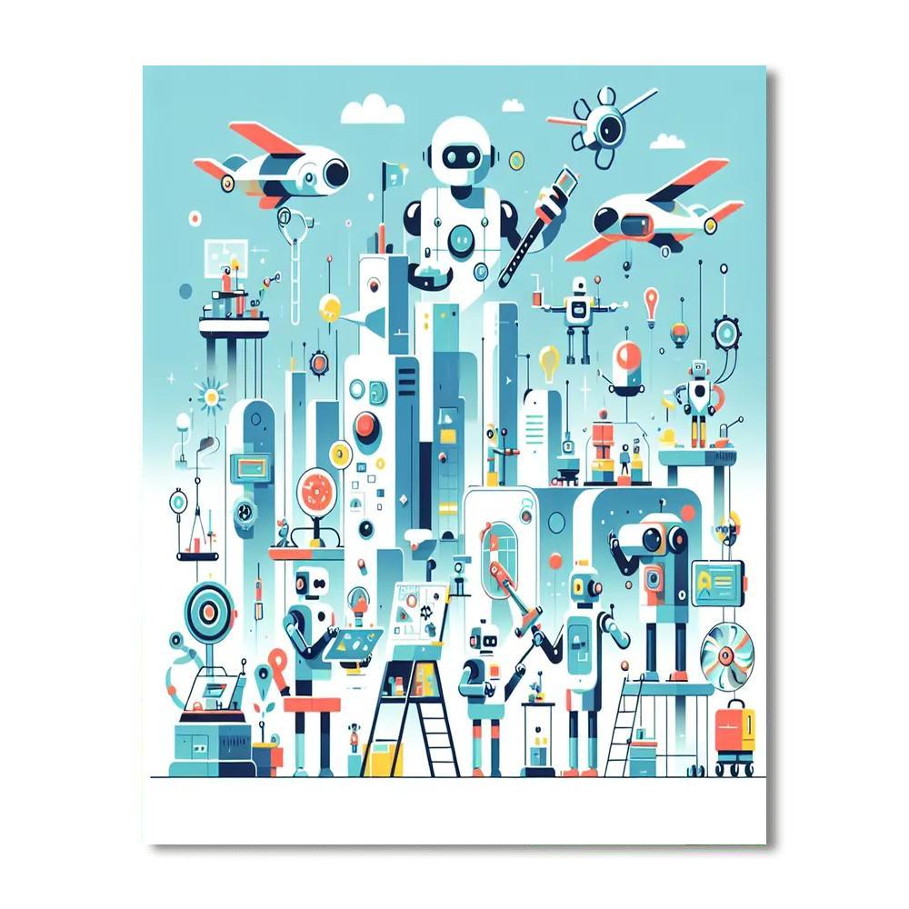 Robot Discovery Quest DIY Paint By Numbers