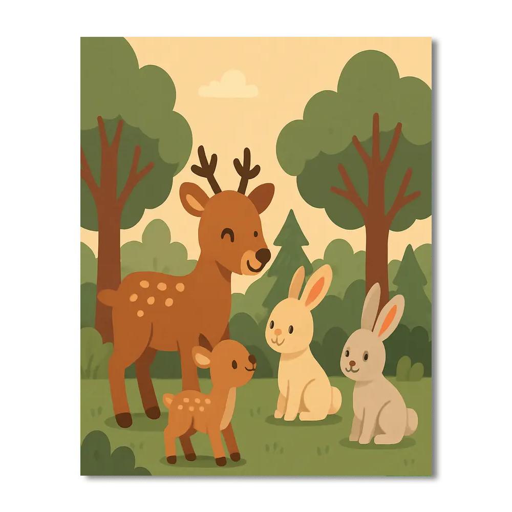Gentle Woodland Gathering Numbered Painting Kits